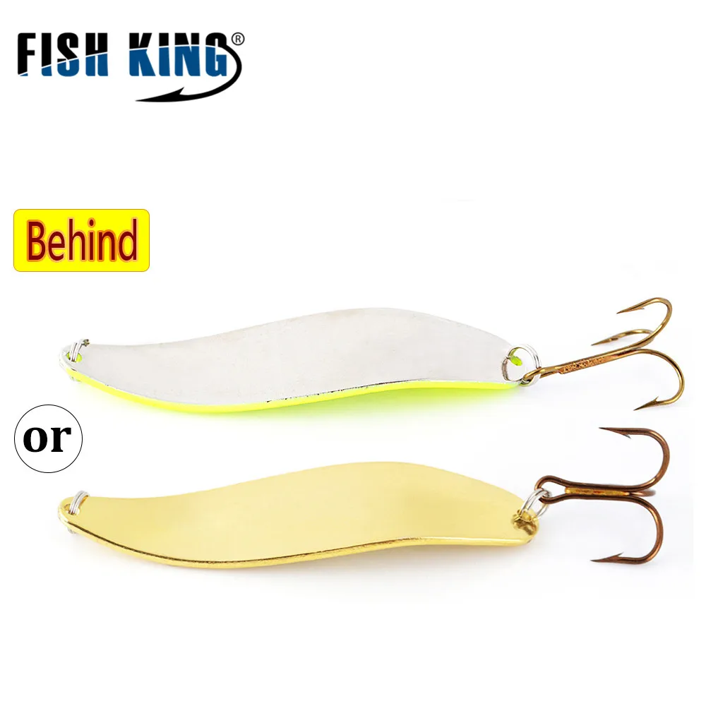 FISH KING-señuelo de pesca duro con cuchara de Metal, Wobblers artificiales para curricán, trucha, cuchara, cebo, Lucio, con anzuelo triple, 20-30g - imagen 3