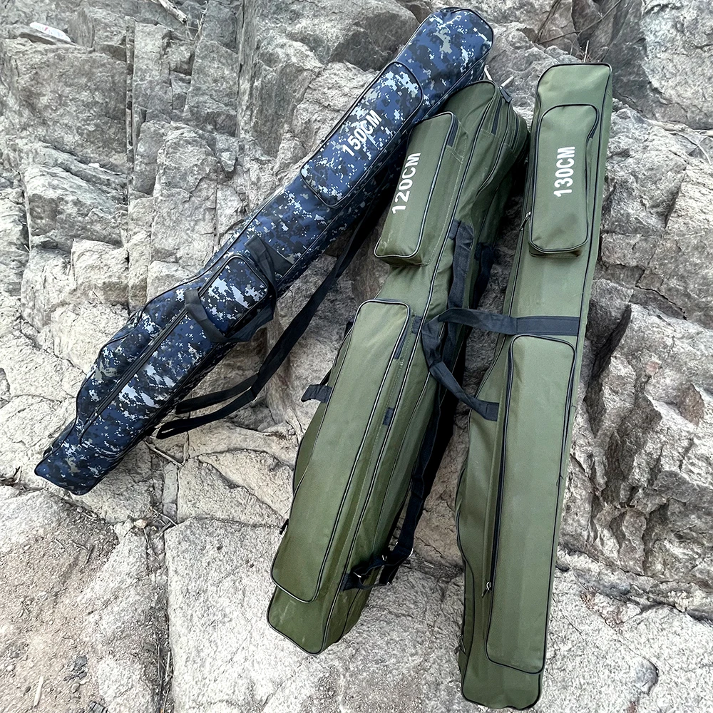 Bolsa de pesca plegable de tela Oxford, bolsa de almacenamiento para caña de pescar, carrete, equipo de pesca, estuche de transporte de viaje, 110/ 120 / 130 / 150cm - imagen 4