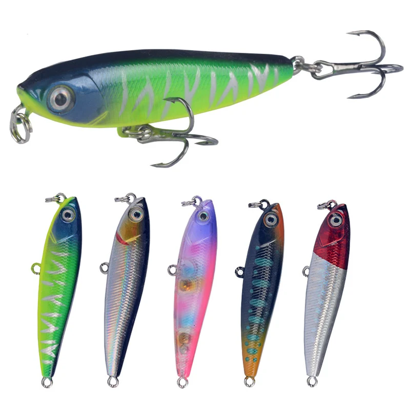 Señuelos de Pesca de lápiz flotante con garra, 55mm, 3,5g, Stickbait, superficie de agua superior, Walk The Dog, cebos duros Wobblers para lubina y Lucio