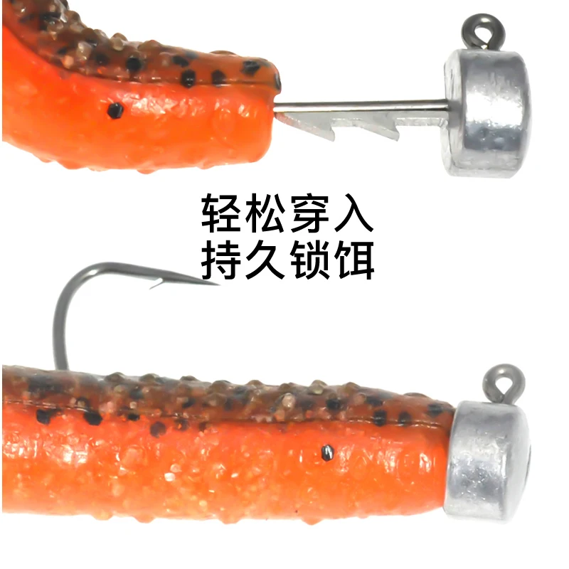 CAST & Catch Big Back Sting Fine Ned Hook Lua Soft Bait Blackpit Stream Anti-colgante Hook Barb Hook Pesca - imagen 3