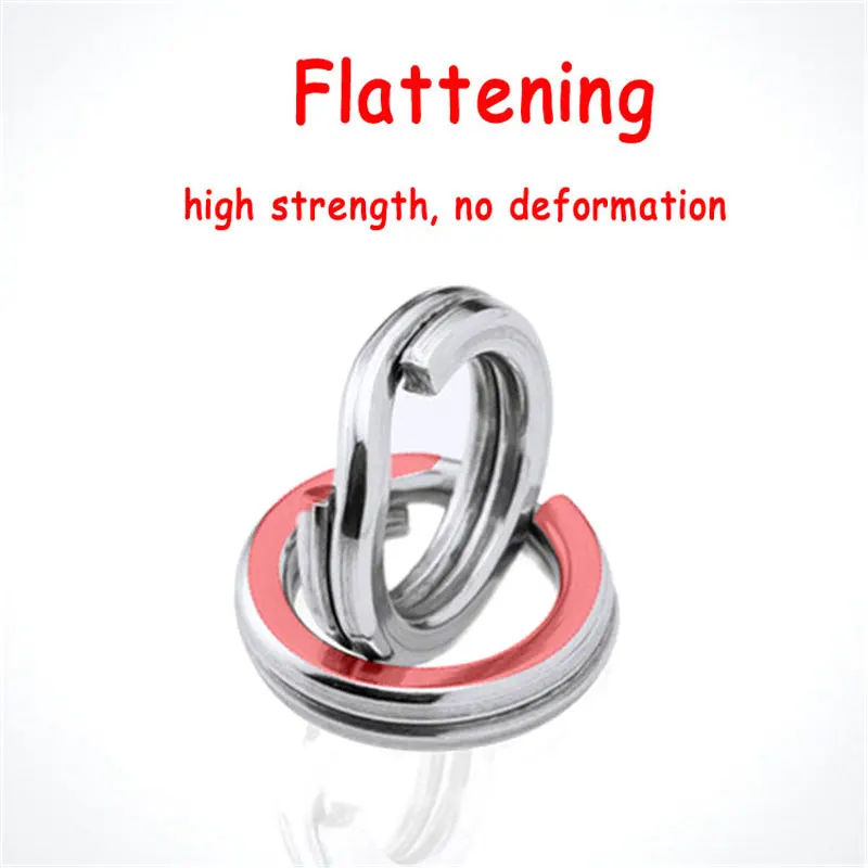 Elllv 20 piezas anillos divididos de pesca de acero inoxidable conectores de señuelo de pesca accesorio de pesca de agua salada antioxidante - imagen 3