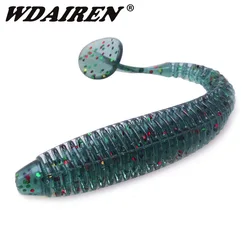 WDAIREN-anzuelos blandos de gusano, 10 unidades, 9,5 cm, 3g, carpa Isca, olor a pescado, cebos artificiales de silicona, aparejos de Pesca