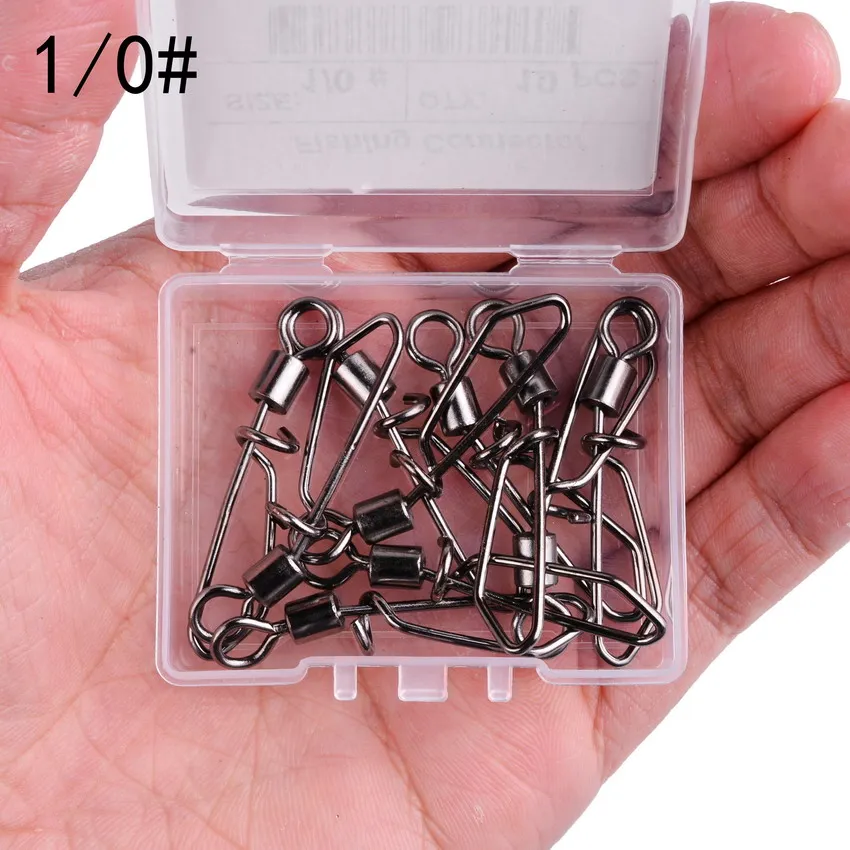 Conector giratorio de pesca con broche en forma de T, 10 unids/caja, 2 #-12 #, para anzuelo, señuelo, aparejos, accesorios de pesca de carpa - imagen 5