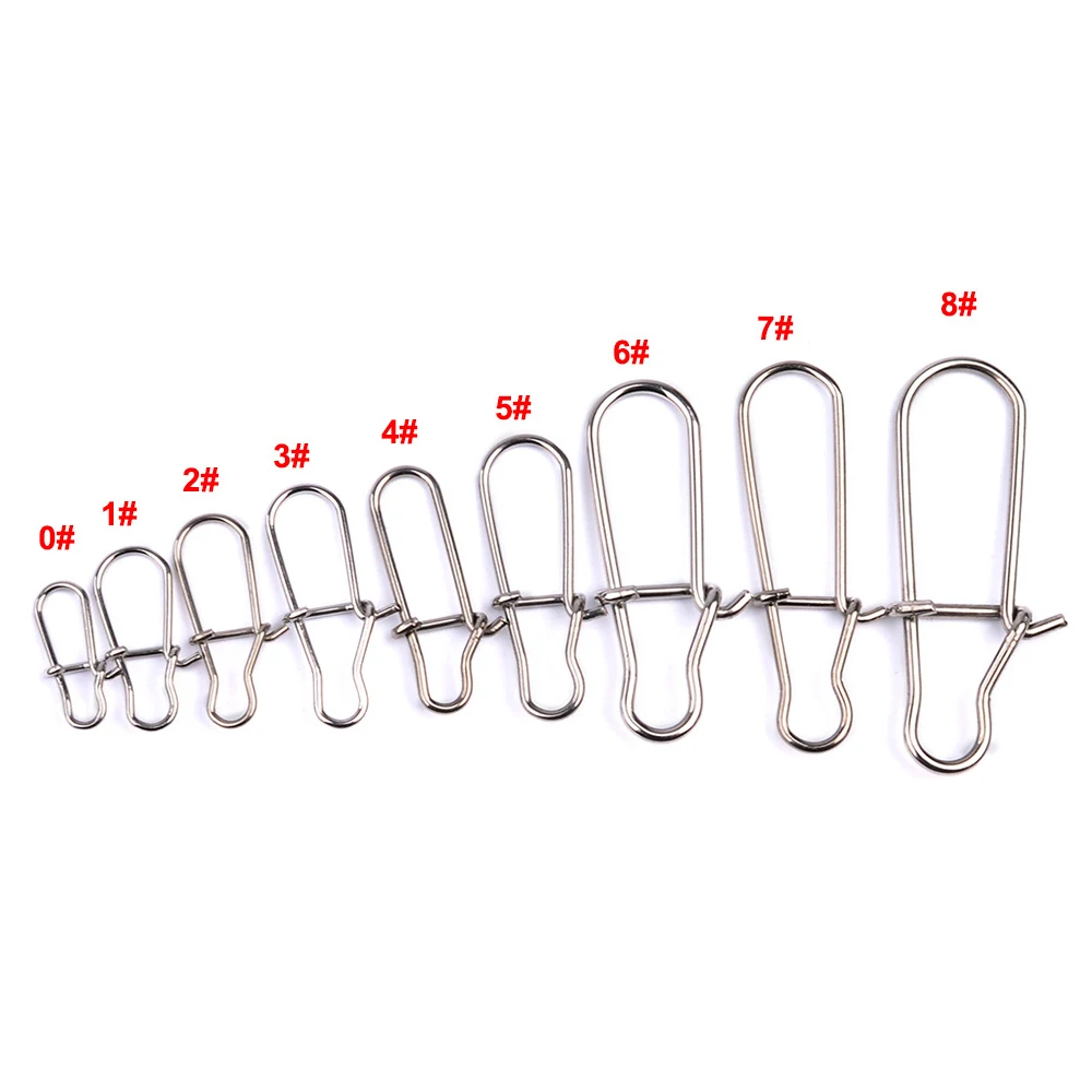 Broche de pesca de acero inoxidable de 100 unids/lote, enganchado de alta resistencia, Conector de pesca, accesorios para señuelos, anzuelos - imagen 3