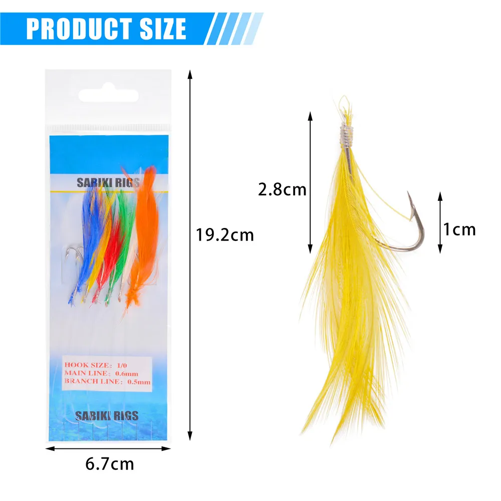 Aparejo de pesca de caballa, aparejo de alambre con pluma, cebo Artificial, 24 paquetes/12 paquetes - imagen 2