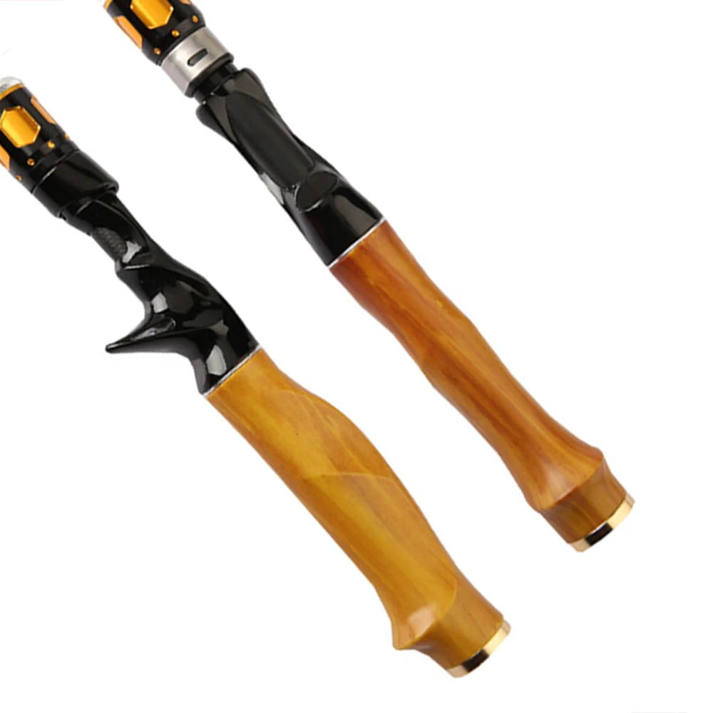 Caña de fundición giratoria de carbono de alta calidad, señuelo de viaje, caña de pescar telescópica de trucha, peso del señuelo 5-20g, poste de mango de madera para carpa - imagen 4