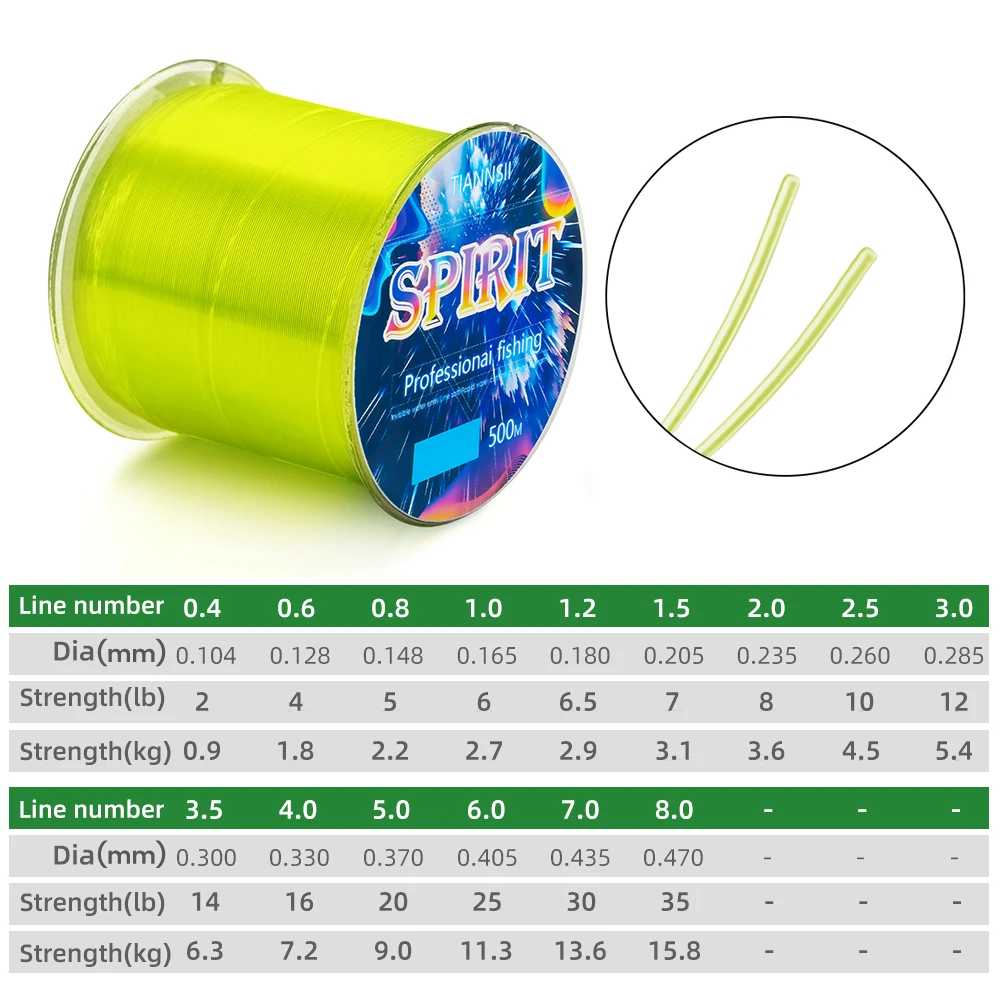 TIANNSII-sedal de nailon para pesca de carpa, Sedal superfuerte de 500M, multifilamento, suave, para agua salada y dulce, 2LB-35LB - imagen 3