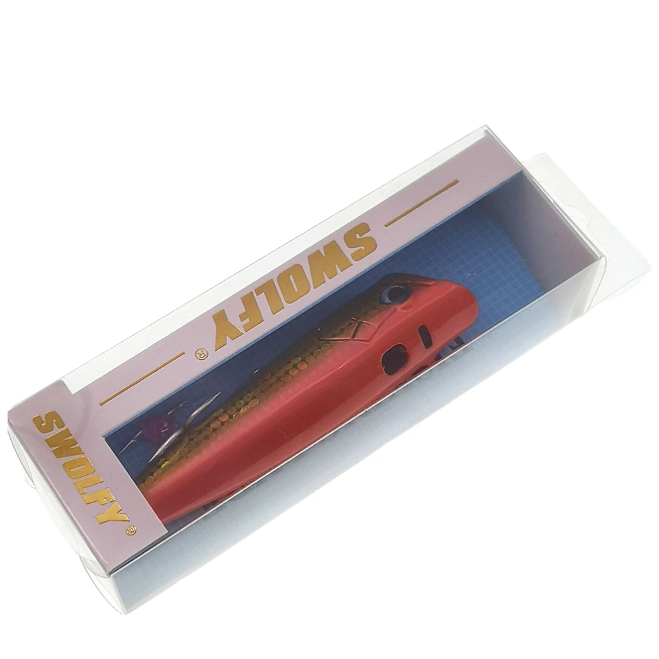 SWOLFY-señuelo de Pesca de Mar, anzuelos afilados, anzuelos grandes, Wobblers 22g 90mm, aparejos de lubina flotante superior, cebo duro, piscardo de fundición larga - imagen 4