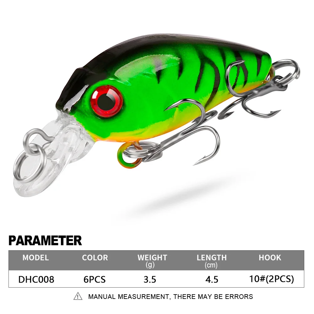 Señuelo de Pesca flotante, anzuelo de plástico duro, Swimbait, carpa, lubina, aparejos de Pesca con gancho 10 #, 45mm, 3,5g, 1 unidad
