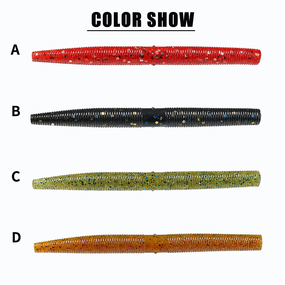 SUNMILE-señuelo de pesca suave, 3/4 pulgadas, Senko Worm Neko Rig, cebo Artificial, sábalo de silicona, para pesca de lubina - imagen 5