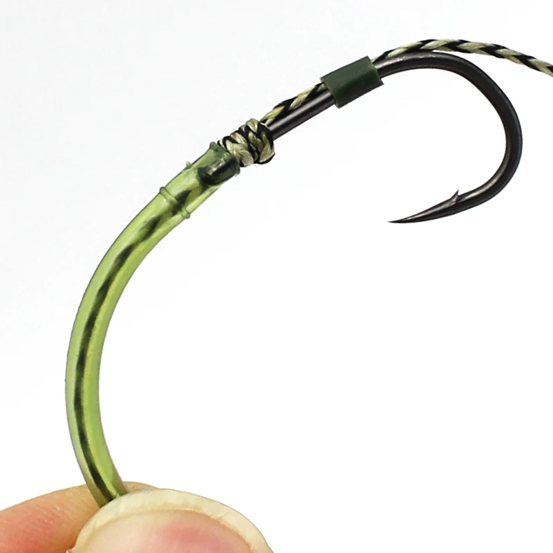 20 piezas aparejo de pelo de tubo de manga de gancho sin alineador de línea de piscina mangas antienredos conectar con anzuelo de pesca accesorios de pesca de carpa - imagen 5