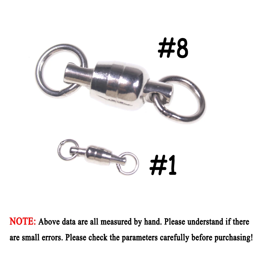 Conector de plataforma de pesca de agua salada, 3 piezas, acero inoxidable, rodamiento doble, giratorio, súper resistencia, anillo sólido - imagen 5