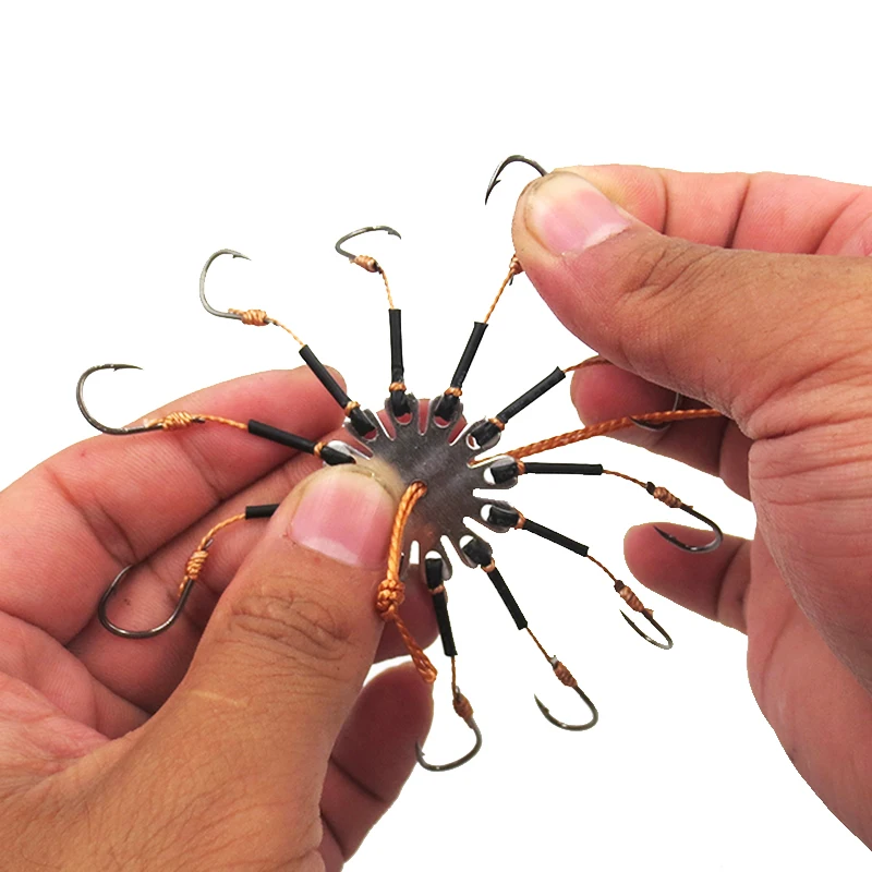 Anzuelos de cebo de carpa para Pesca, Gancho de cuerda de explosión, evita el bobinado de líneas de PE con manguera, ganchos de acero al carbono, 2 unids/lote - imagen 5