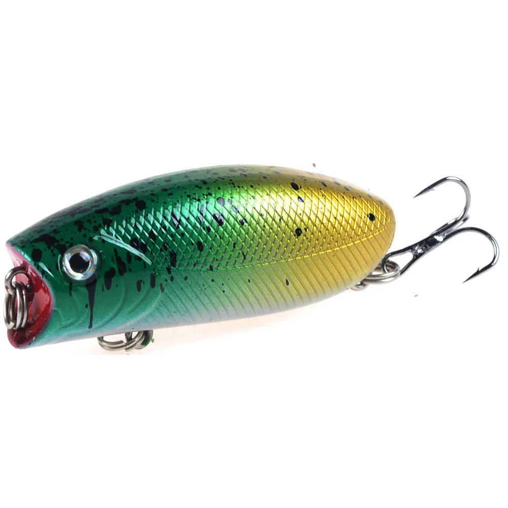 Señuelos de Pesca flotantes popper, Wobblers, 5,5 cm/10,4g, 3D ojos artificiales, cebo duro con anzuelo triple, aparejos de pesca Crankbait, 1 ud. - imagen 3