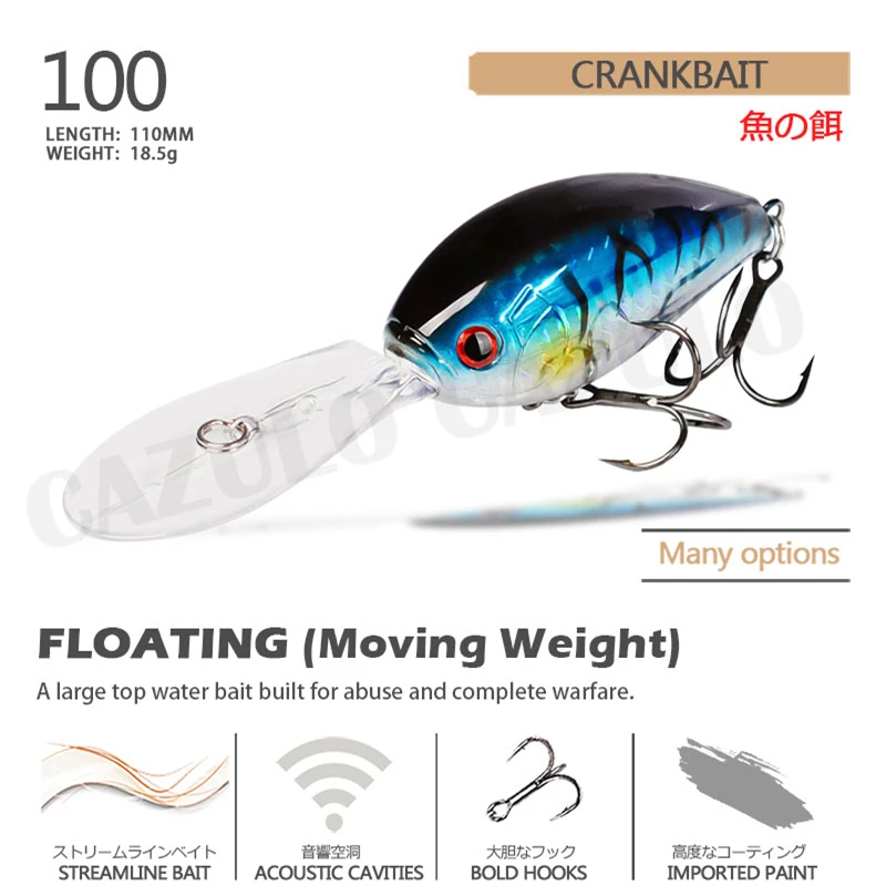 Crankbait-señuelo de Pesca Artificial, anzuelo flotante de 18,5-1,8 m, Isca, 3,6g, 11cm - imagen 2