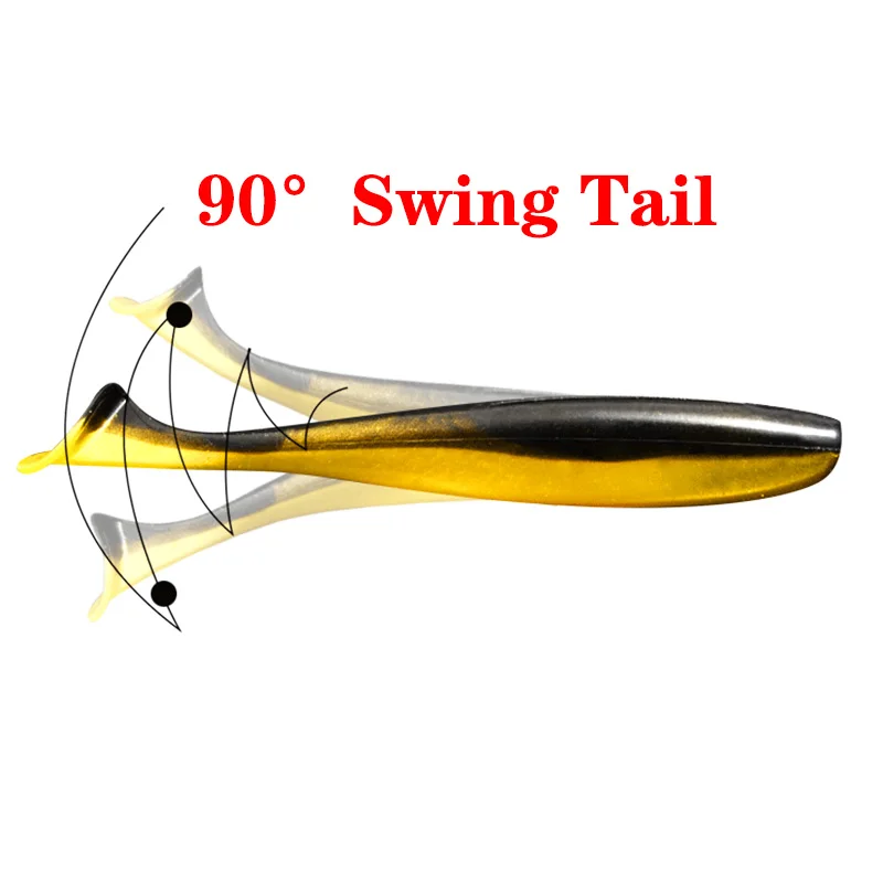 Señuelo de pesca suave delineador fácil, cebo Artificial de silicona de doble Color, 5cm, 1,2g, 10 unids/lote - imagen 2