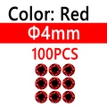 100pcs 4mm Red