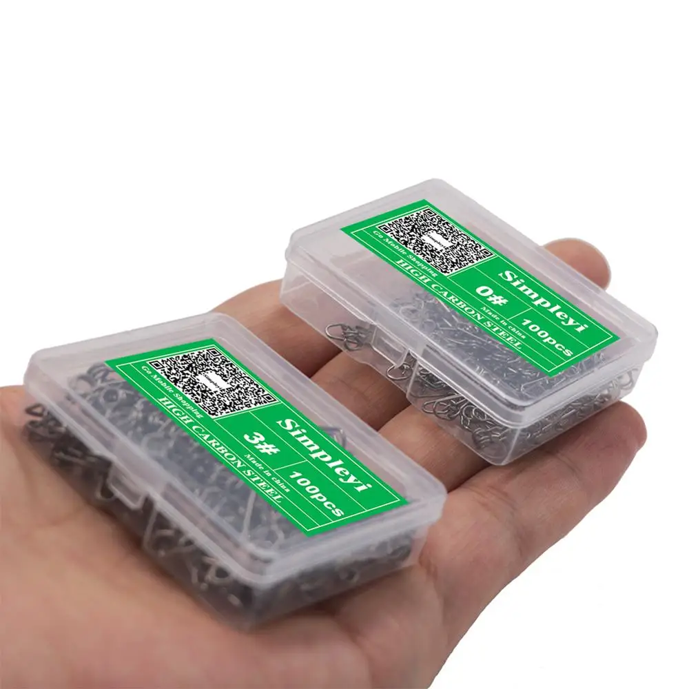 50-100 uds/1 caja de acero inoxidable giratorio gancho de pesca gancho conector giratorio Rive accesorios de pesca herramienta de pesca - imagen 4