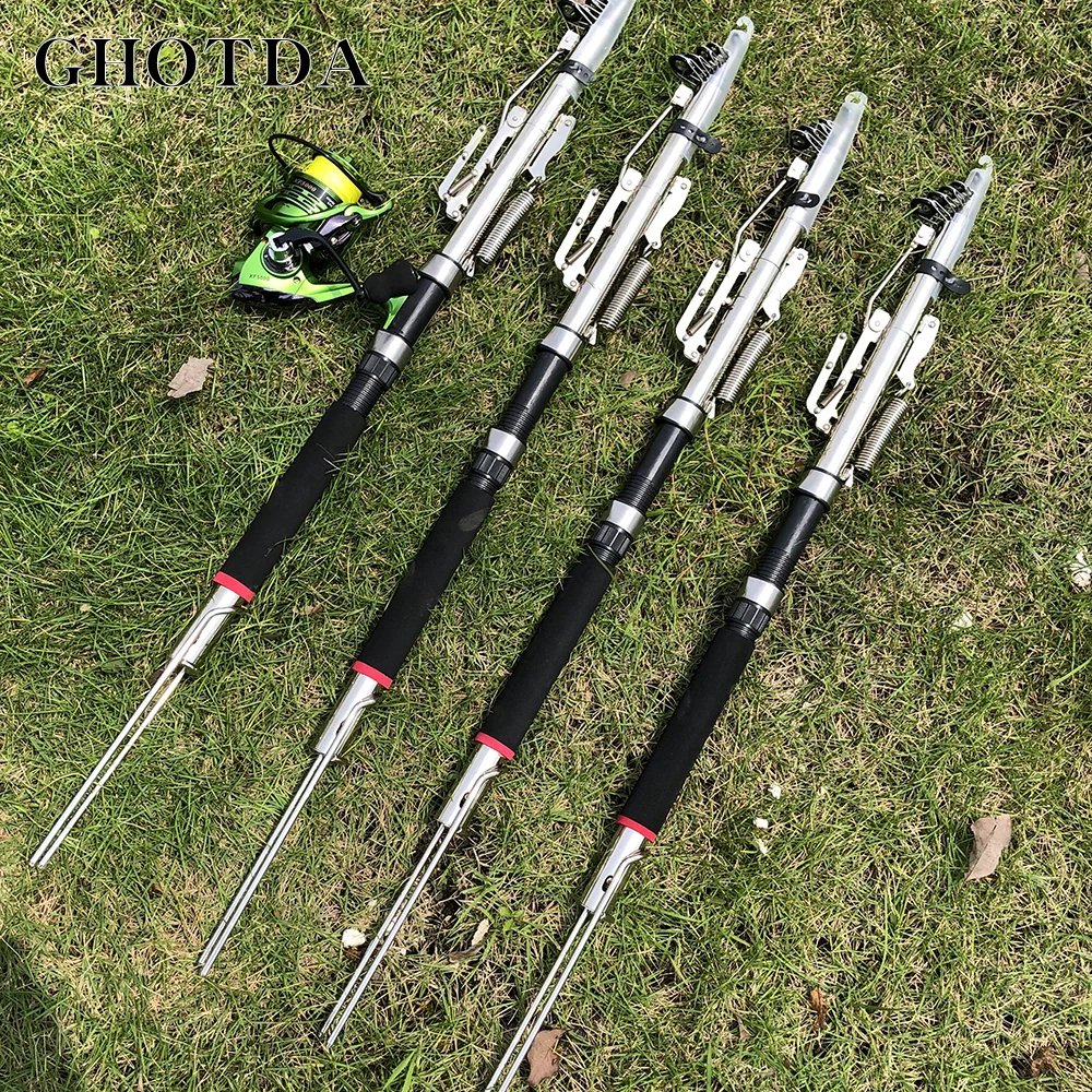 GHOTDA-caña de pescar automática, accesorio telescópico para pesca en río y mar, anillo giratorio, autorroscante, 1,8-2,7 M - imagen 3