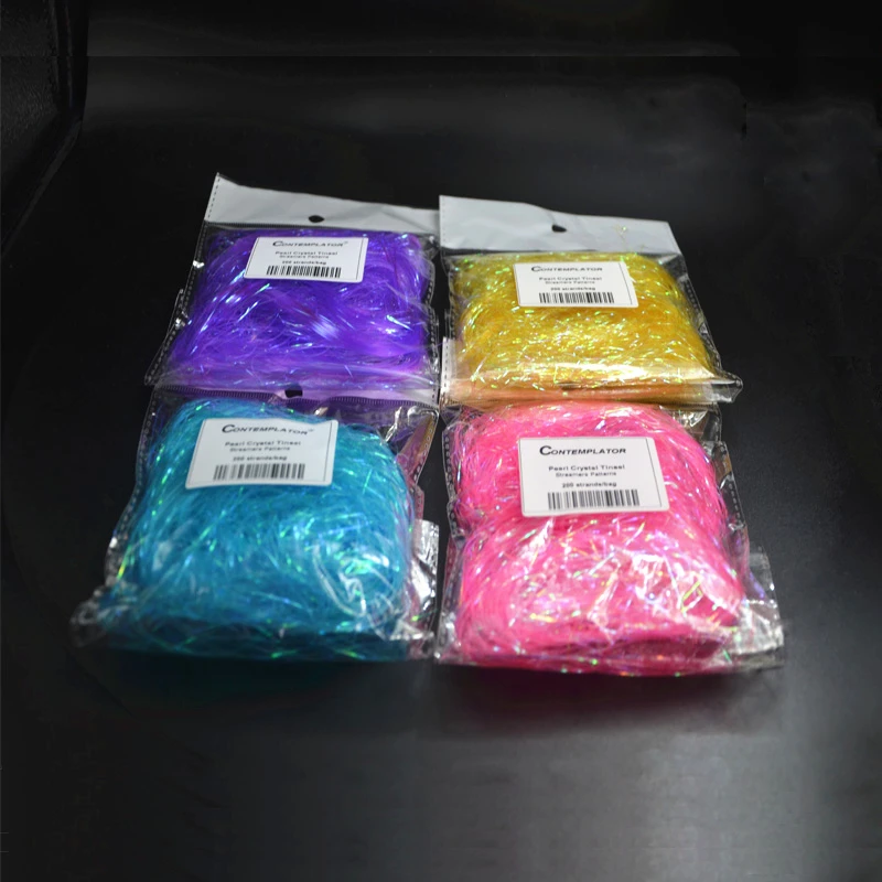 7 colores atado de moscas prisma oropel fibra Ninfa medios materiales sintéticos brillo filamento realista para atar moscas señuelos - imagen 4