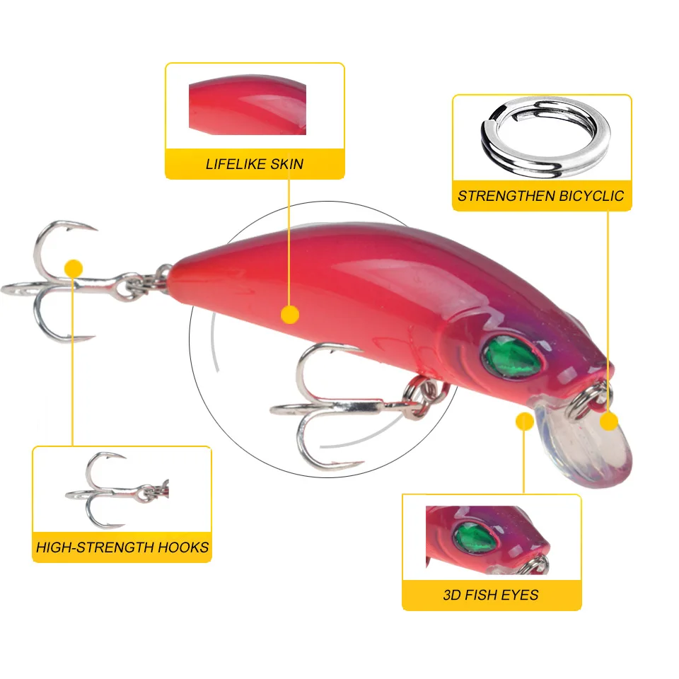Señuelos de Pesca de 7cm/11,2g, señuelo para pececillos, cebo duro de alta calidad, Crankbait, Wobbler, aparejos de pesca Leurre Peche para Lucio
