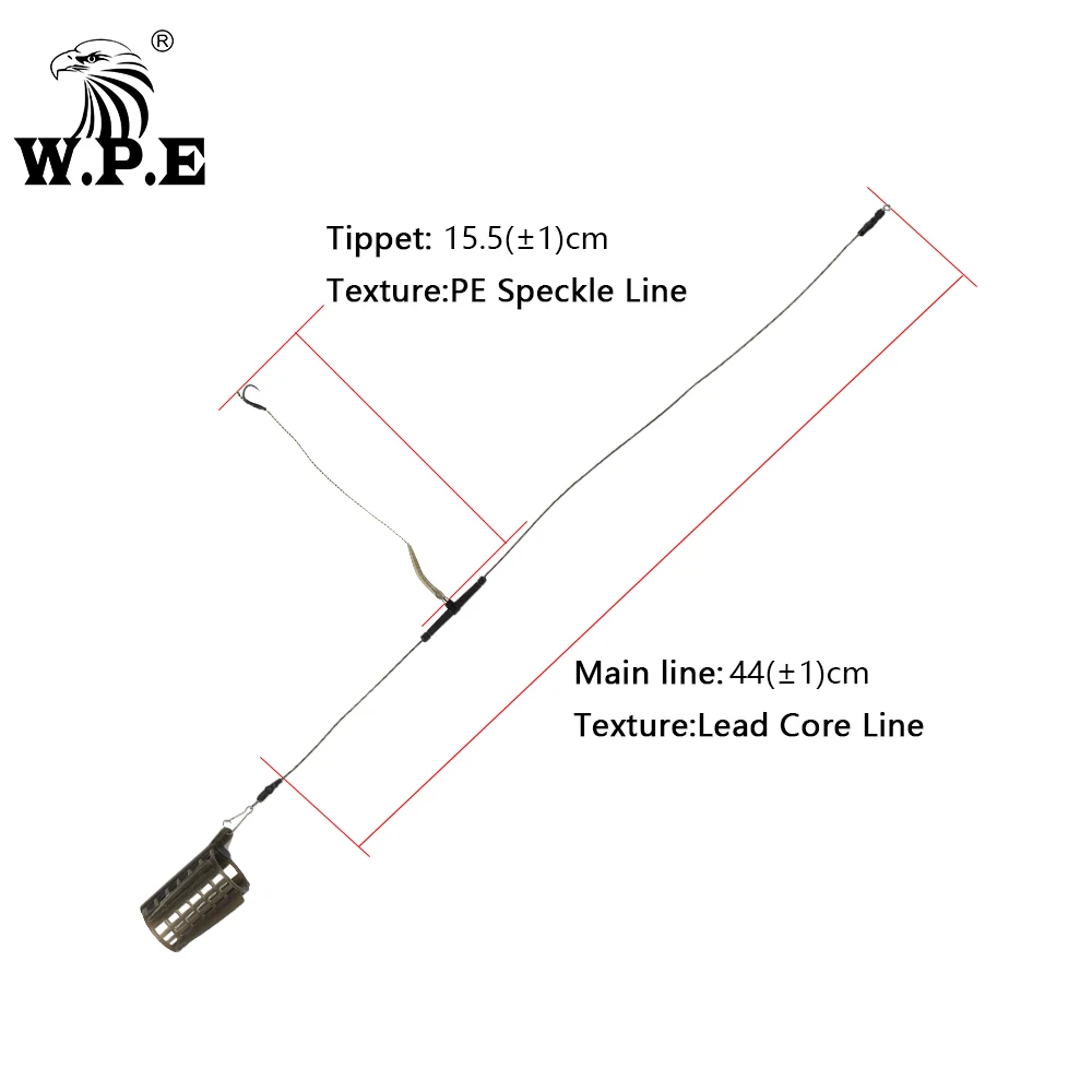 W.P.E-anzuelo de pesca de carpa, línea trenzada de núcleo de plomo, conjunto de aparejos de pesca de carpa de Europa con aparejos recubiertos, 30g/40g/50g/60g/70g, 1 ud. - imagen 4