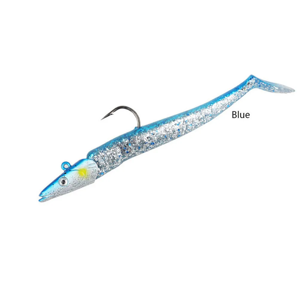 Señuelo tipo anzuelo Wobblers con cabeza de peso de pececillo suave, cebos de silicona de 10g, Swimbait, aparejos de pesca fáciles de brillo, anzuelo de manivela para Lucio, 5 uds. - imagen 5