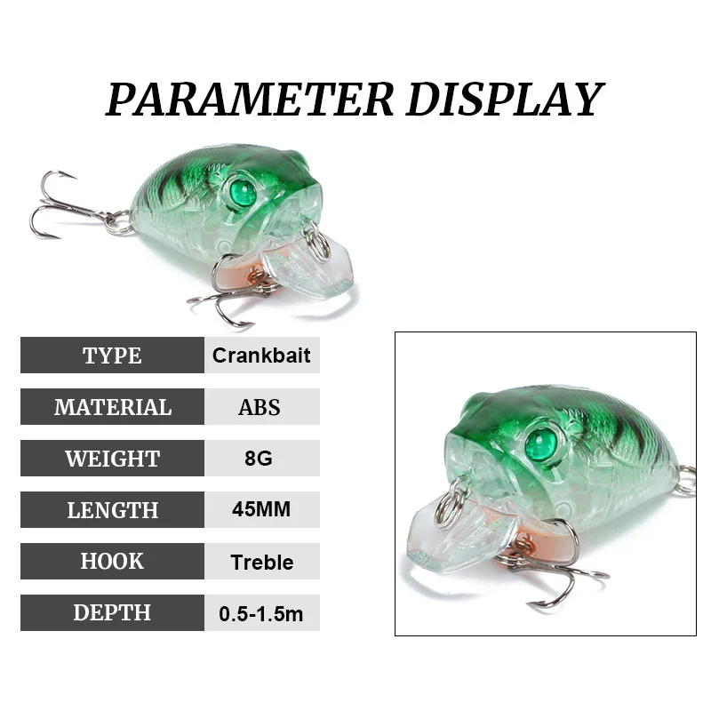 Señuelo de Pesca con manivela de 7,9g, cebo duro, flotante, Artificial, Minnow, Crankbait - imagen 4