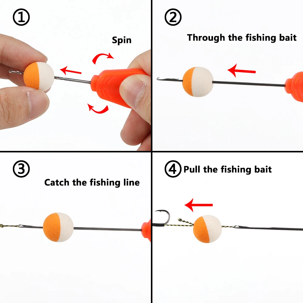 W.P.E pesca de carpa, 1 Juego/6 Uds., juego de tijeras de aguja Boilie de acero inoxidable, taladro de cebo, aguja de hilo, accesorios de herramientas de pesca de carpa - imagen 2