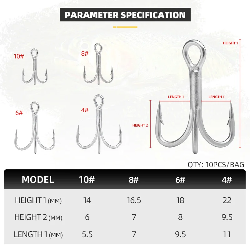 BLUX-señuelo de pesca de agua salada, anzuelos agudos fuertes, 4 #6 #8 #10 #10 unids/lote, de estaño mate, aparejos de pesca afilados - imagen 2