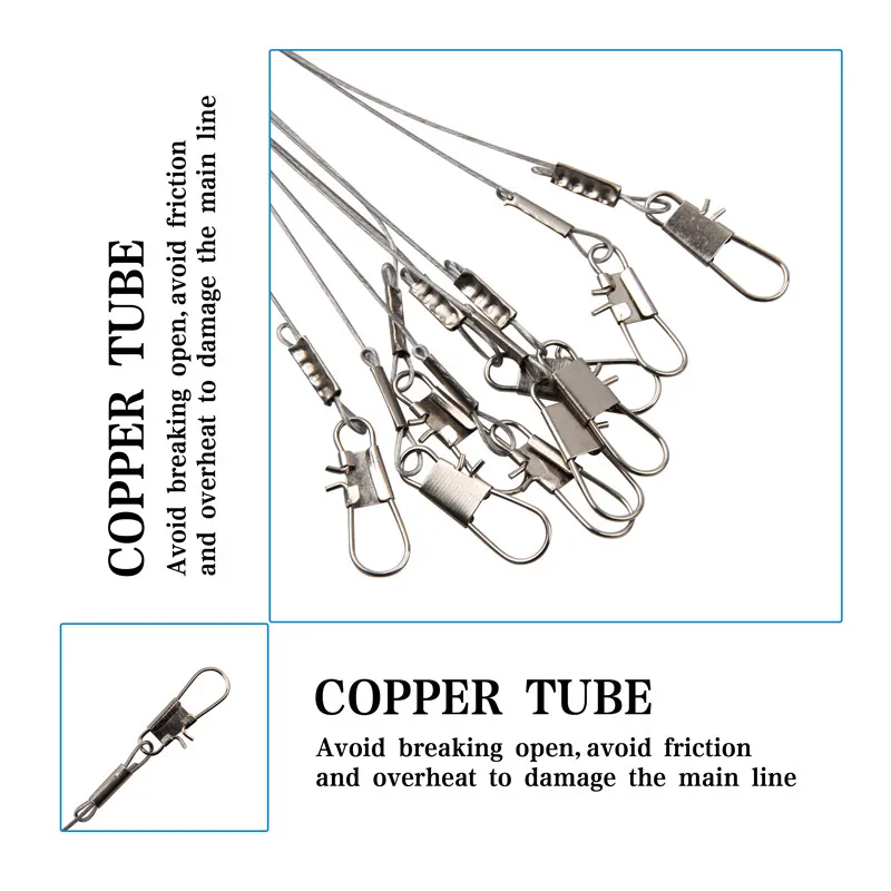 Proteja su línea de pesca con clips duraderos de tubo de cobre