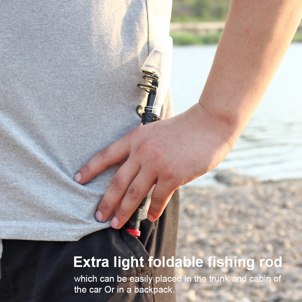 Caña de pescar telescópica FTK giratoria 1,8 M 2,1 M 2,4 M 2,7 M 3,0 M 6-10 segundos Mini caña de pescar de carpa corta de fibra de carbono - imagen 4