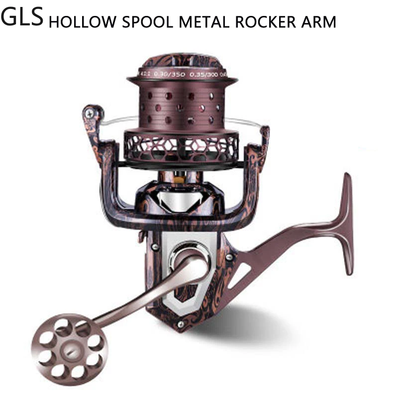 GLS-carrete de pesca serie 8000-12000, rodamiento de Metal hueco, rueda giratoria para pesca de carpa marina, 10 + 1BB - imagen 5