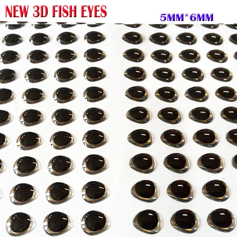 Nueva llegada ojos de pez 3d 2,3*4mm 3,5*5mm 5mm * 6mm 5mm * 7mm 4 tamaños elegir 500 unids/lote - imagen 2