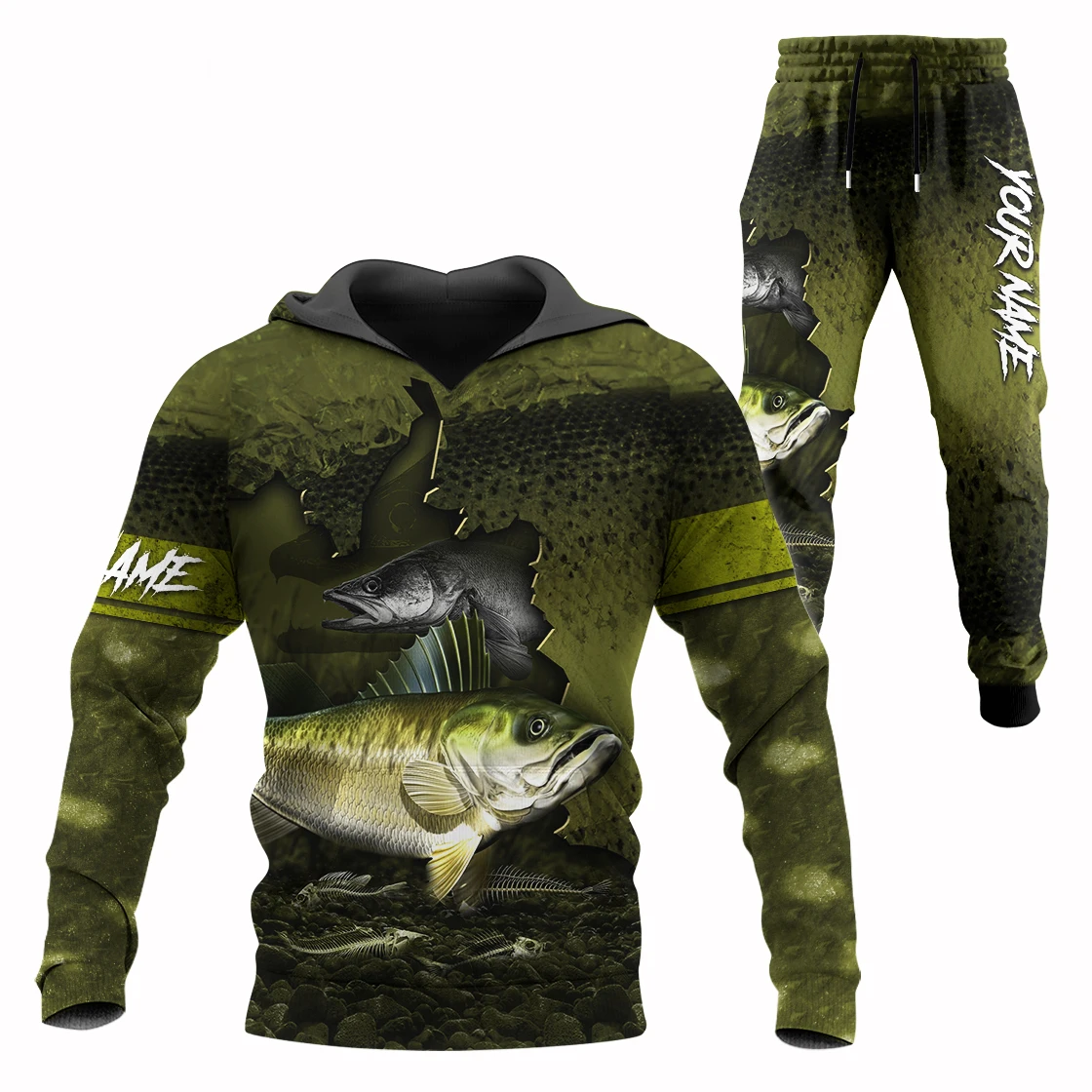TZ-04 Pesca Walleye 3D Personalizado - Sudadera Pantalón Otoño - imagen 5