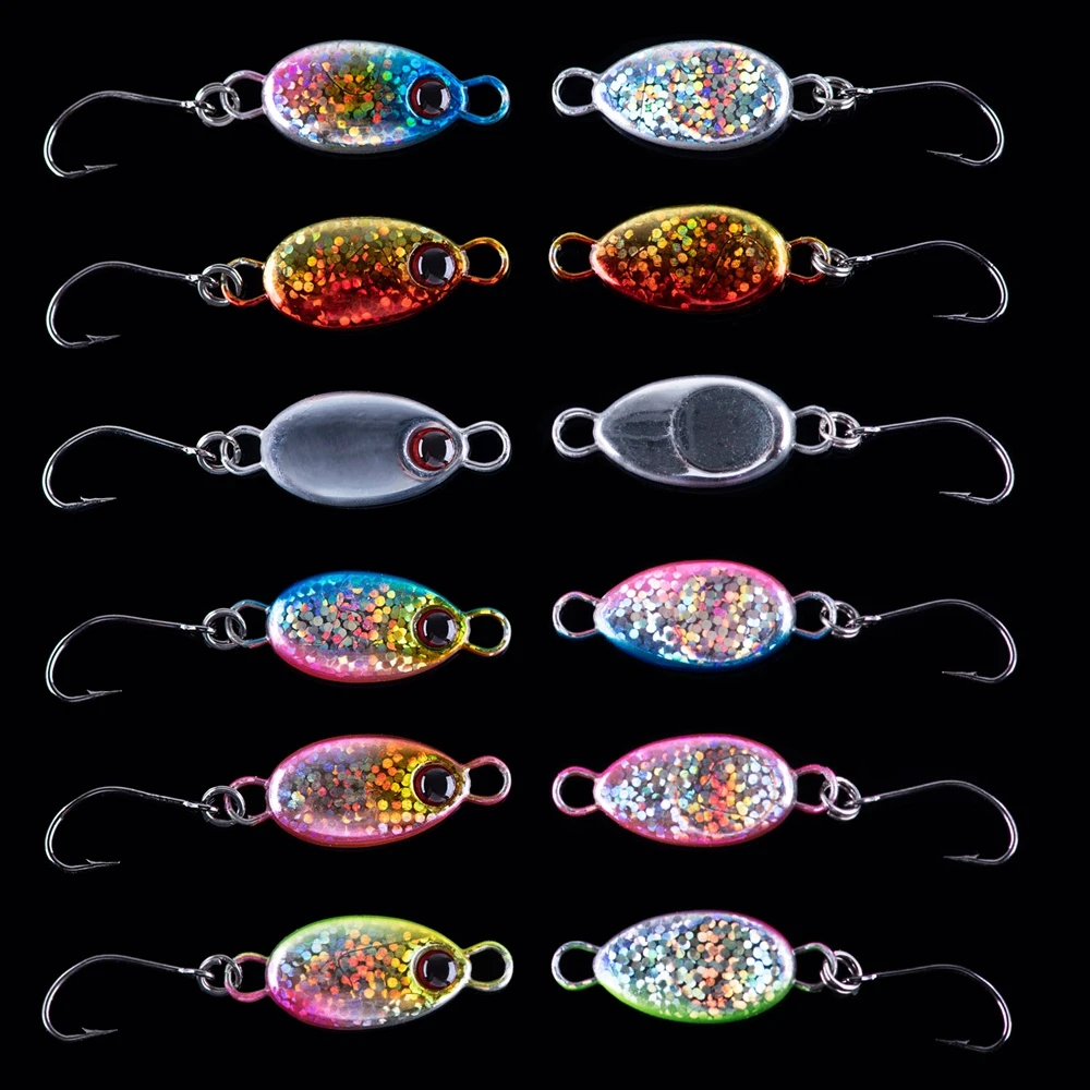 Goture 2 unids/pack Mini señuelo de pesca con cuchara de Metal Micro Jig Jigging cebo Artificial duro para lubina trucha perca Lucio pesca de invierno - imagen 5