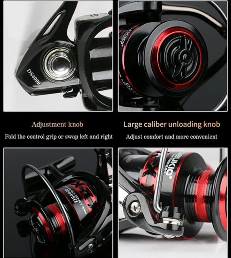 DEUKIO-carrete de Pesca giratorio, accesorio para pescar carpas, 12KG, 2000-7000 - imagen 4