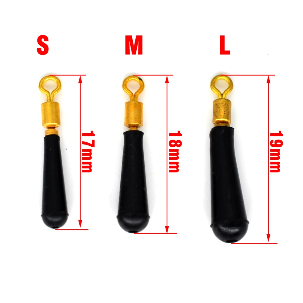 MNFT-asiento flotante para pesca de derrape, 60 piezas, cabeza de cobre, boya de goma, asiento de rotación, 3 tamaños, accesorio - imagen 3