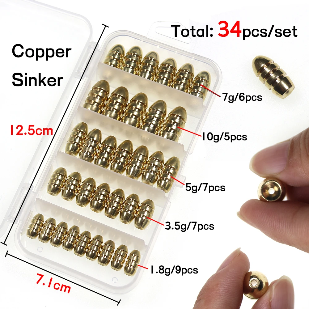 Bimoo Carolina/Texas Rig amplia brecha gusano anzuelo bala cobre plomo/peso luminosa cuentas rápido emerillones de pesca caja conjunto - imagen 5