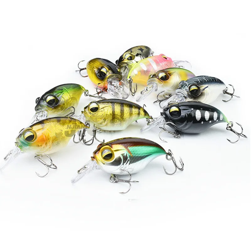 Crankbait-señuelo de Pesca de lubina, aparejos holográficos, señuelos de agua salada, manivela, 48mm/8g - imagen 2