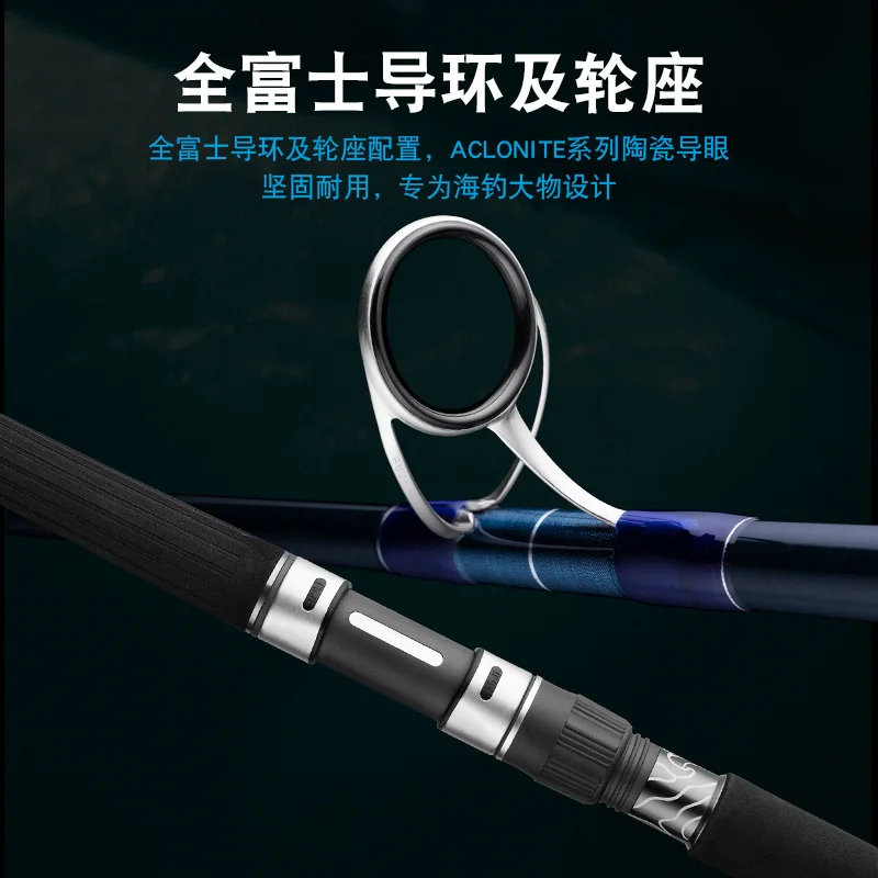 ECOODA-caña de pescar de fundición azul cian, 2,29 m-2,54 m, potencia de arrastre 15-25kg, señuelo, WT25-200g, novedad - imagen 2