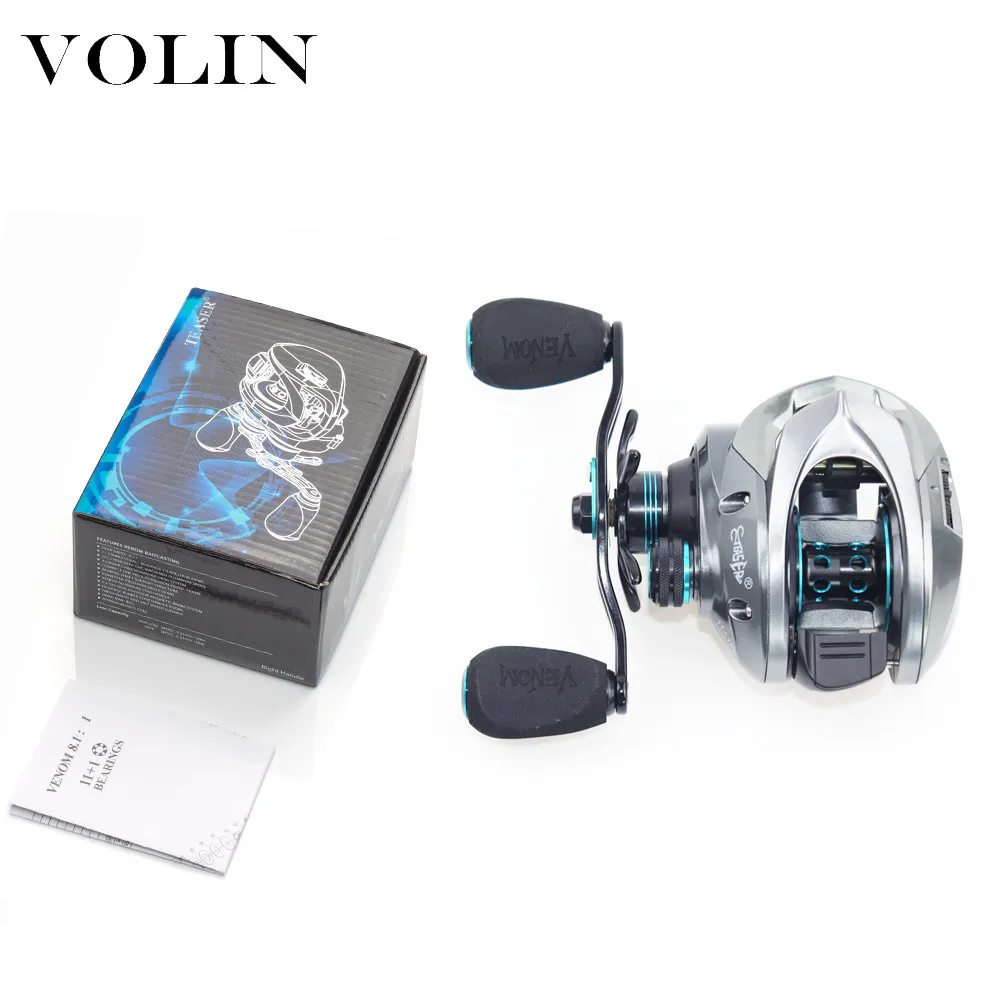 Volin-carrete de Baitcasting con sistema de freno magnético, 8KG, arrastre máximo 11 + 1 BB 8,1: 1, carrete de pesca de alta velocidad, agua salada y agua dulce, nuevo - imagen 3