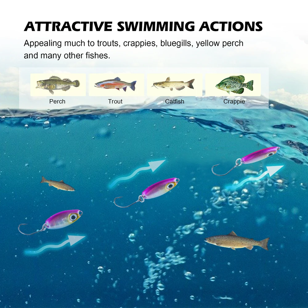 Goture-señuelo de pesca de Jigging lento, Micro Jig de fundición a tierra, mar, lago, río, plantilla de pesca de hielo para trucha, perca, lubina, Lucio, 12 unids/lote por caja - imagen 4
