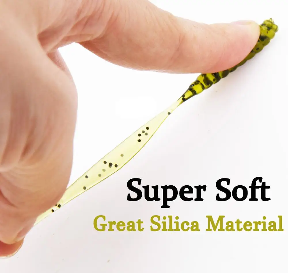 JYJ 4cm 100 Uds plástico suave artificial isca pesca cola proteína larva señuelo pesca gusano moggot grub señuelo cebos 4cm - imagen 5