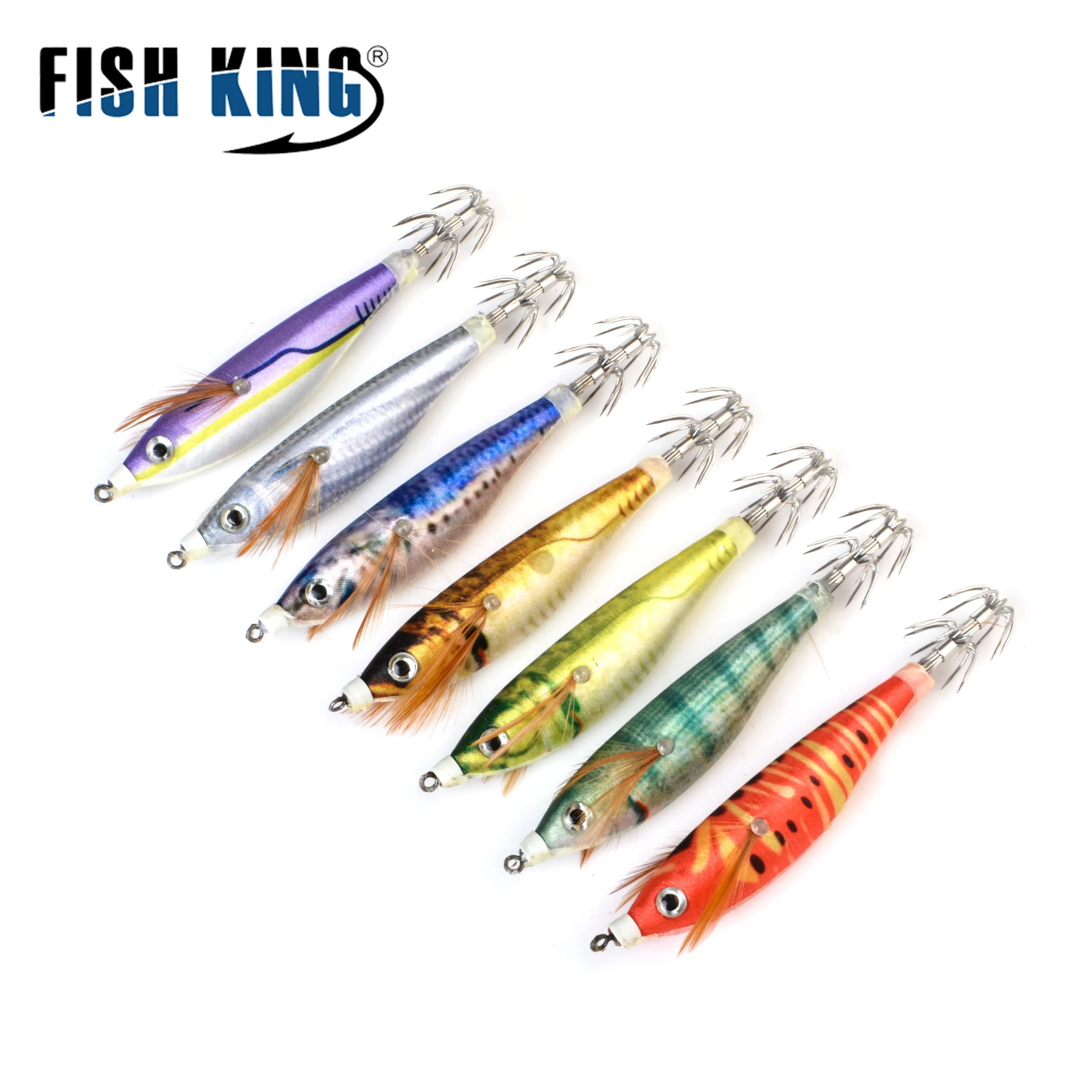 FISH KING-señuelo de Pesca de Mar luminoso, cebo duro Artificial, anzuelo de calamar, accesorios de pesca, 10g - imagen 2