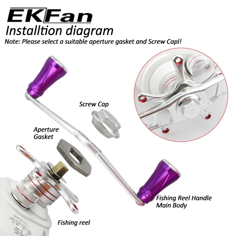 Ekfan-mango de carrete de pesca de 130MM, perilla adecuada para Shimano Daiwa, carrete de Baitcast, carrete de pesca de gota de agua, nuevo diseño - imagen 5