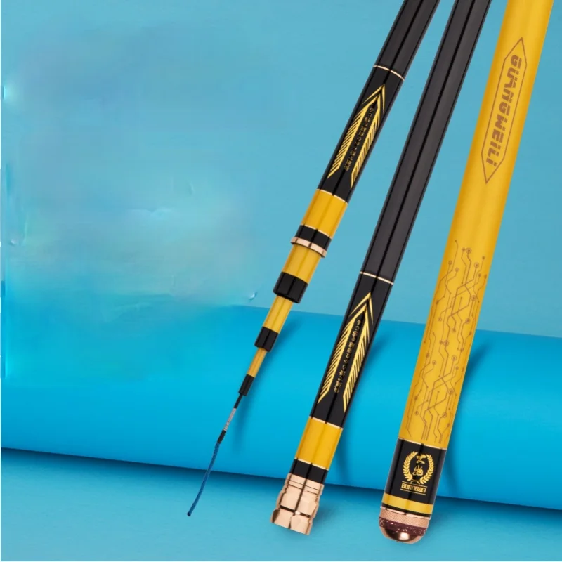 Caña De pescar De esturión azul, caña De pescar superligera, superdura, Taiwán, cuñas, Olta, negra, 19 tonos, 4,5 m-10,0 m - imagen 3