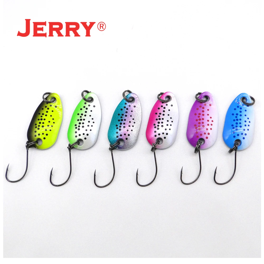 Kit de cuchara de pesca Jerry, 10g, 6,5g, colores UV brillantes, surtido de área, trucha, Lucio, Zander, salmón - imagen 4
