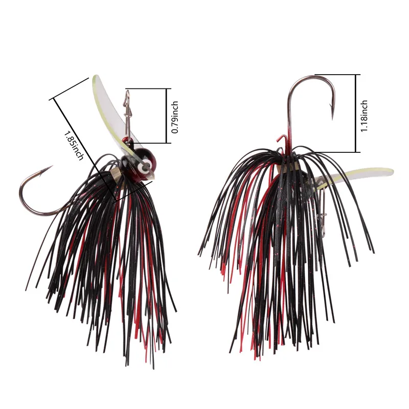 Anzuelos de pesca de TPU, cebo de fundición, protector de malezas con faldas de silicona para lubina, Lucio, 6 uds. 12 Uds. 14,3g-18g