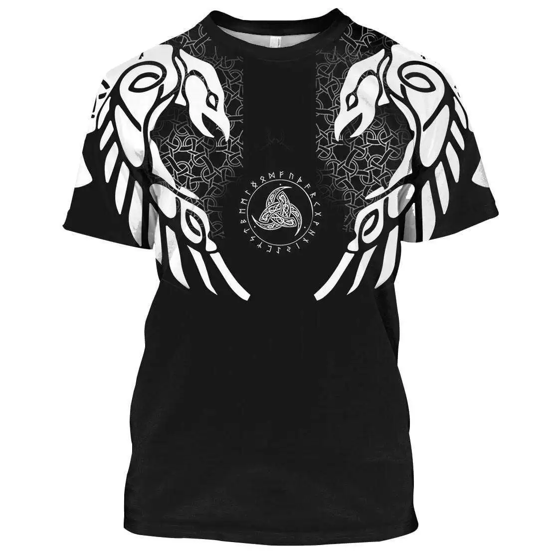 Camiseta con estampado 3D de Huginn and Muninn para hombre, camisa de manga corta Harajuku, tops informales Unisex, TX236, verano, 2023 - imagen 3